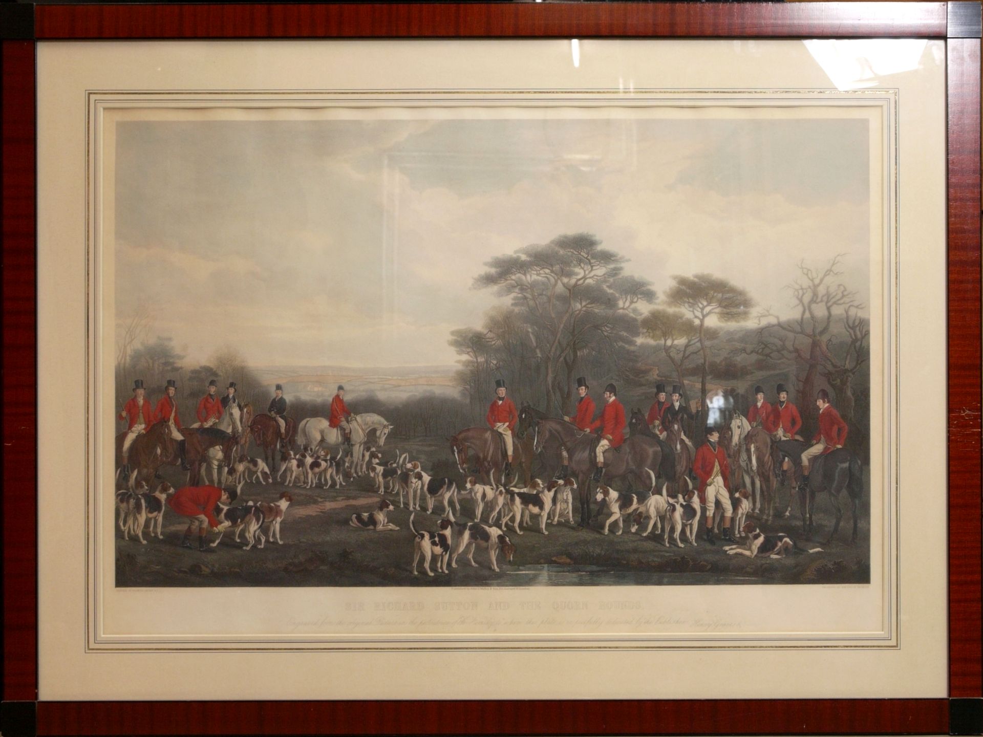 Bromley, Frederick (act. 1832-1870) – Sir Richard Sutton and the Quorn Hounds Kolorierte Radierung