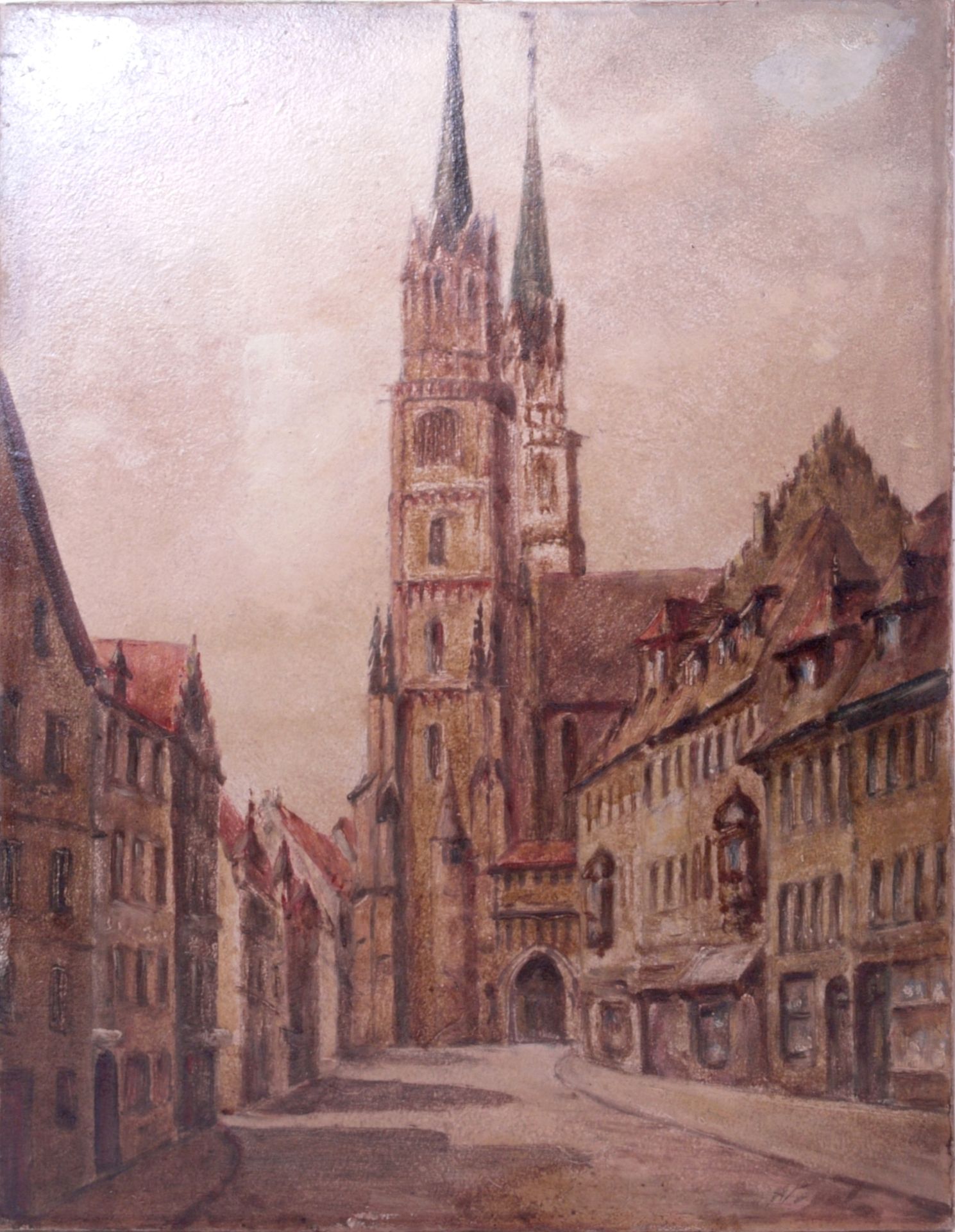 Gemälde Königsstraße zur Lorenzkirche Nürnberg