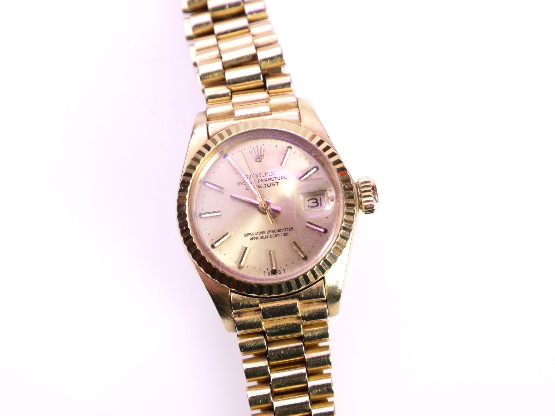 Rolex Oyster Perpetual Datejust Chronometer GG 18kt. Ref. 8570 - Bild 3 aus 10