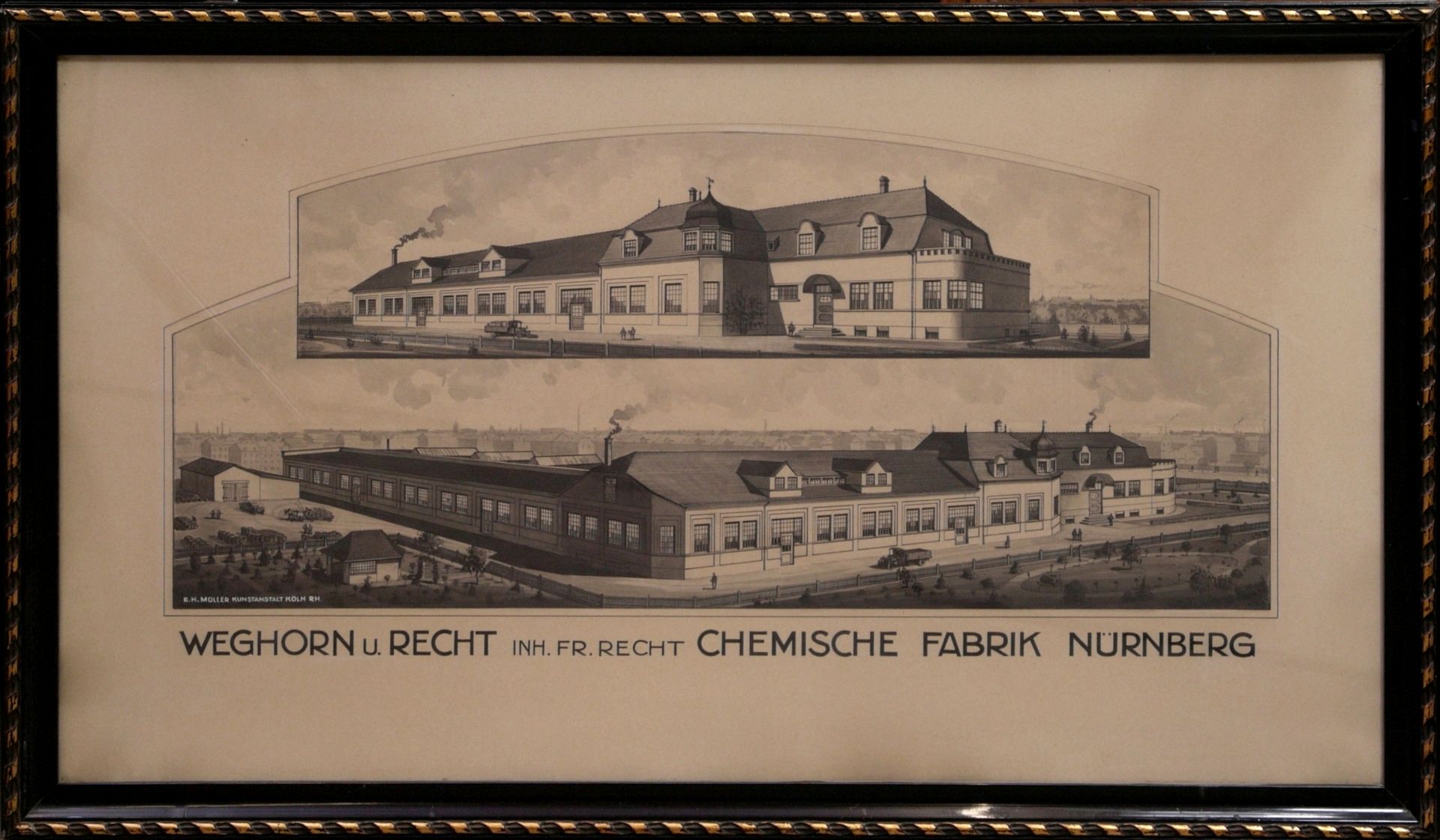 Müller, R. H. Kunstanstalt Köln - Stahlstich Chemische Fabrik Nürnberg Grafik