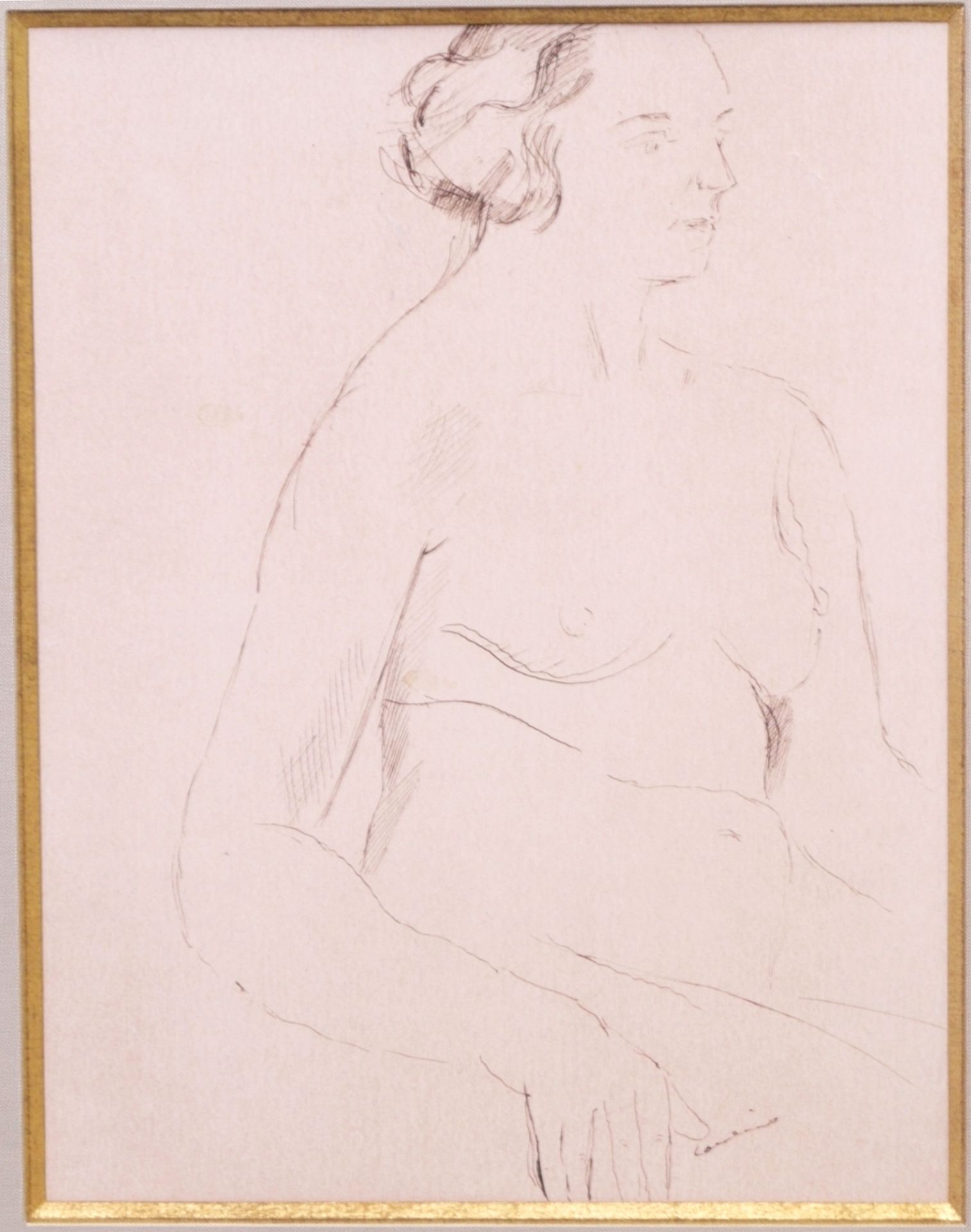 Coubine, Othon/ Kubîn (1883-1969) - Federzeichnung Studie Sitzender Frauenakt - Bild 2 aus 4