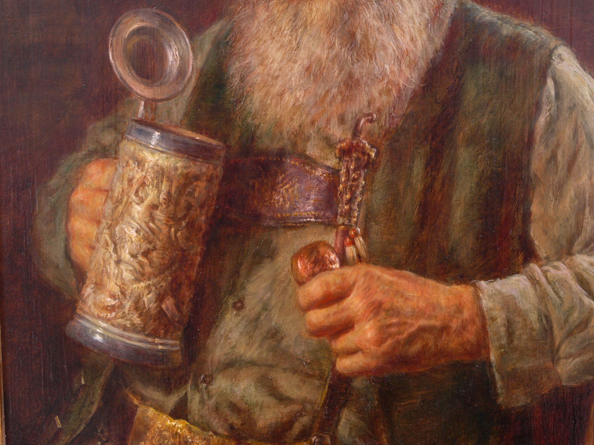 Melkus, Hrvoj (1924-2007) - Charakterbild Pfeiffenraucher - Bild 4 aus 7