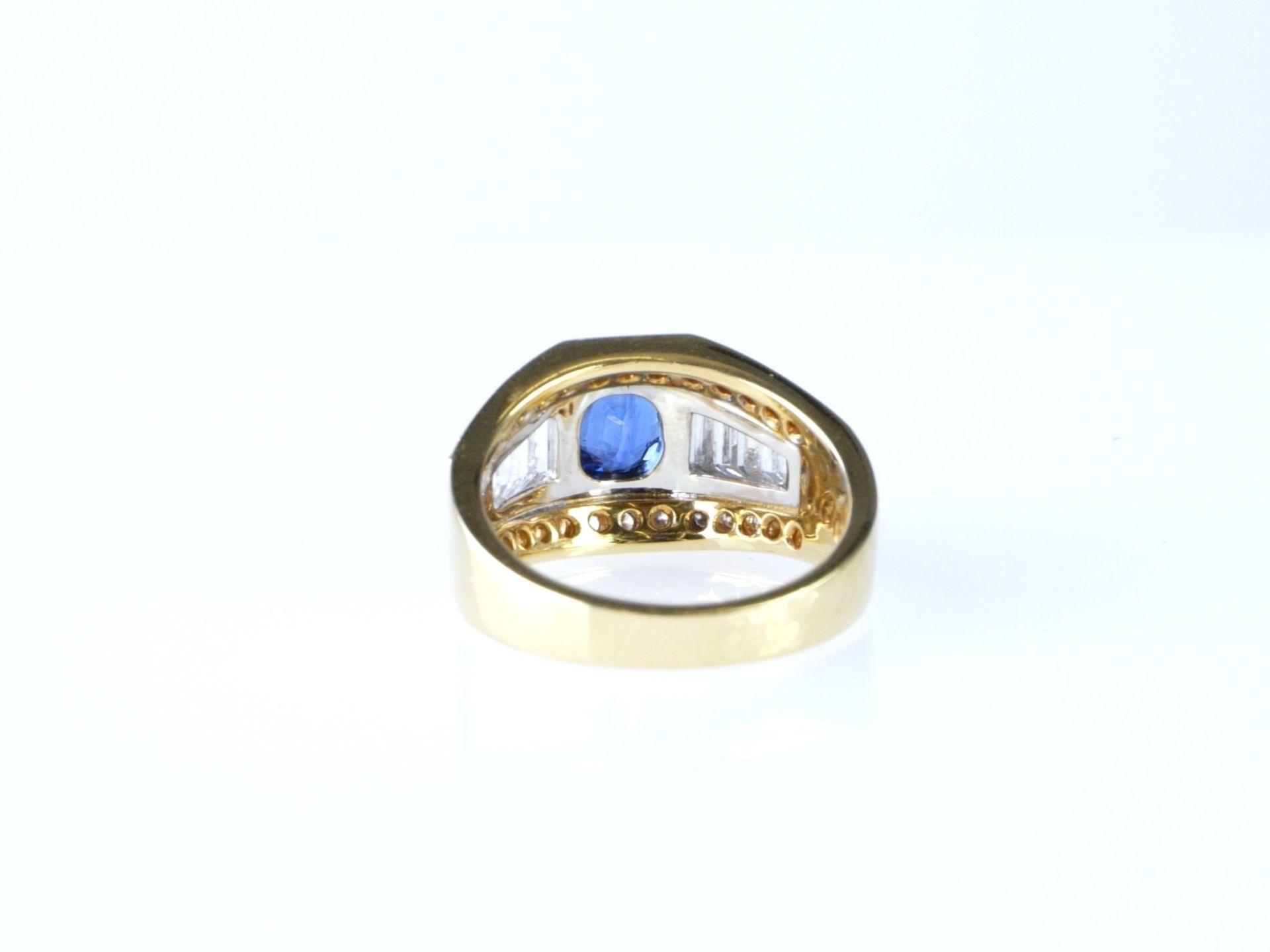 Schott Saphir Ring in Bicolor WG/GG 750 mit Diamanten und Brillanten - Bild 4 aus 5