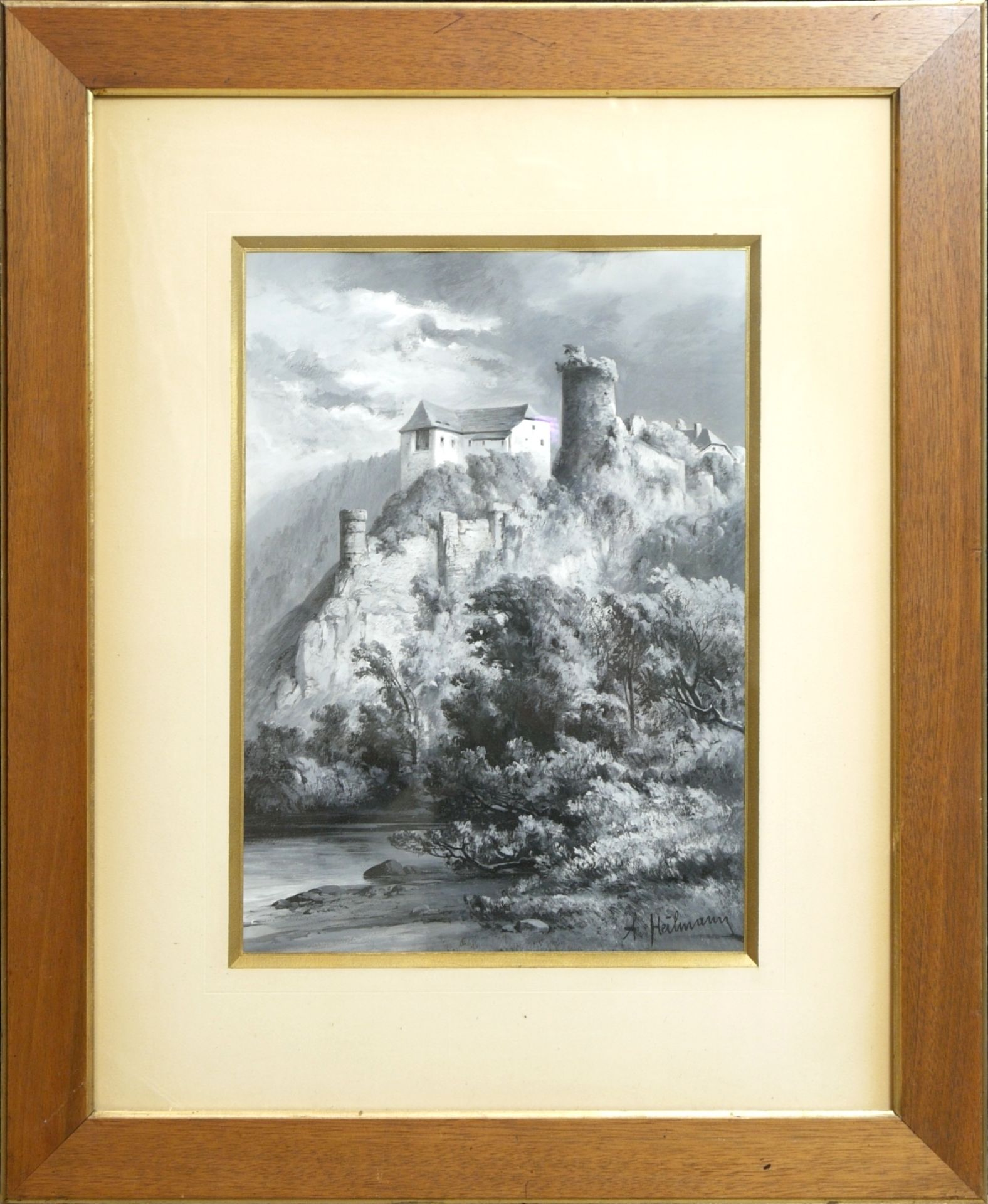 Heilman, Anton Paul (1830-1912) - Burg an Steilhang