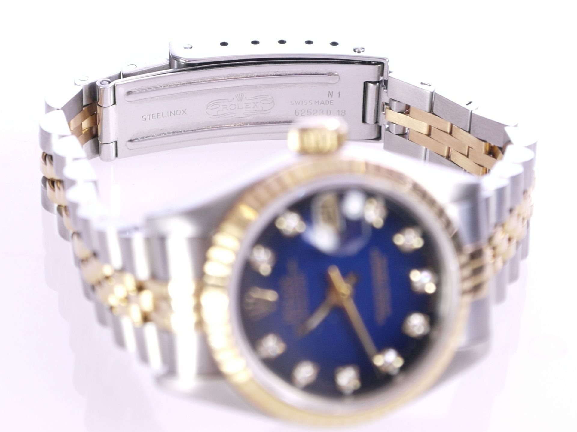 Damenarmbanduhr Rolex date just in Gold und Stahl - Bild 7 aus 8