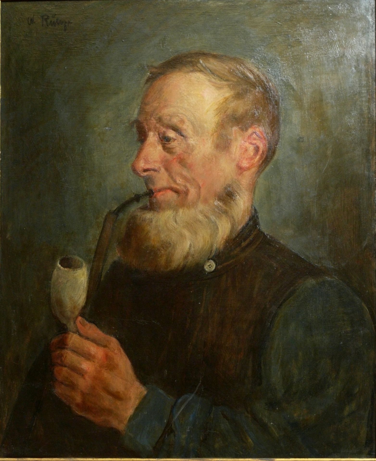 Runze, Wilhelm (1887-1930) - Portrait Pfeiffenraucher - Bild 2 aus 8