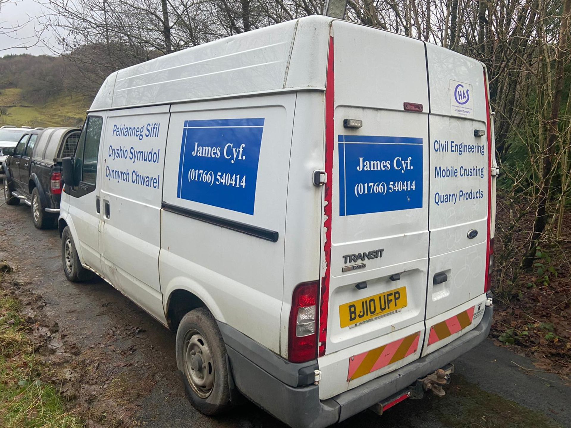 2010/10 REG FORD TRANSIT 85 T280S FWD 2.2 DIESEL WHITE PANEL VAN, SHOWING 1 FORMER KEEPER *NO VAT* - Image 3 of 4