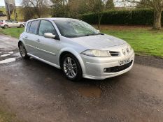 2008/08 REG RENAULT MEGANE GT DCI 150 2.0 DIESEL SILVER 5DR HATCHBACK, SHOWING 4 FORMER KEEPERS