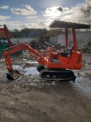 KUBOTA MINI DIGGER RUBBER TRACKED EXCAVATOR, 1.5 TON, STARTS AND DRIVES *NO VAT*