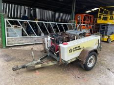 BOART LONGYEAR SINGLE AXLE TOWBEHIND TRAILER, 16HP VANGUARD ENGINE, CIRCULAR DRILLING MACHINE