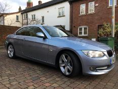 2010/60 REG BMW 320D SE AUTO 181 2.0 DIESEL BLUE CONVERTIBLE, SHOWING 3 FORMER KEEPERS *NO VAT*