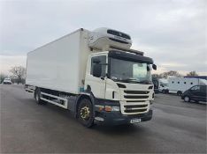 2012/12 REG SCANIA P-SRS D-CLASS P235 DB 4X2 9.4 DIESEL WHITE FRIDGE BOX VAN AUTO - EX GREGGS LORRY