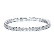 SWAROVSKI CRYSTAL ELEMENT WOMENS BRACELET BANGLE SILVER *NO VAT*