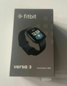 FITBIT VERSA 3 SMART WATCH - BLACK - AS NEW CONDITION WITH ORIGINAL BOX ETC *NO VAT*