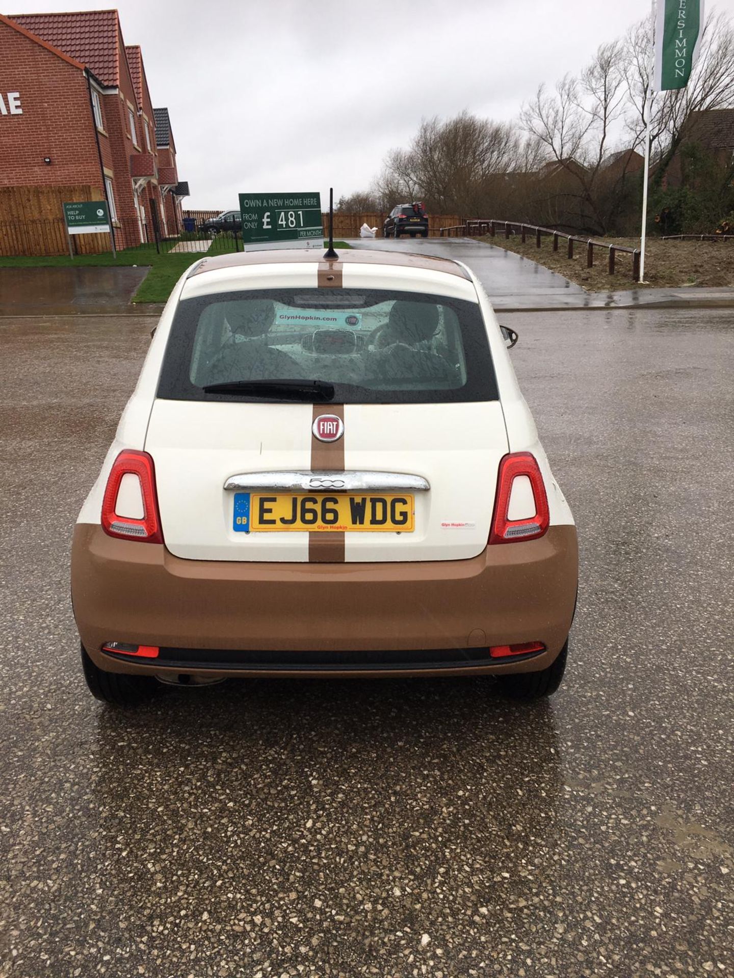 2016/66 REG FIAT 500 POP 1.25 PETROL WHITE/BROWN 3 DOOR HATCHBACK, SHOWING 1 FORMER KEEPER *NO VAT* - Image 6 of 11