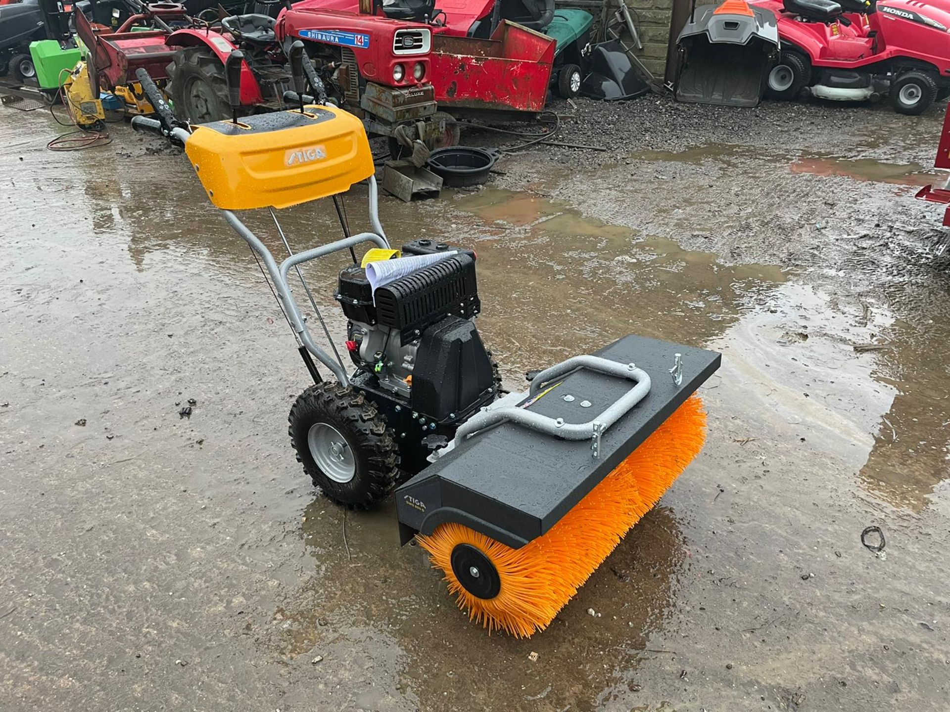 Brand New And Unused Stiga SWS800G Walk Behind Pedestrian Sweeper 3 Way Brush Self Propelled *NO VAT