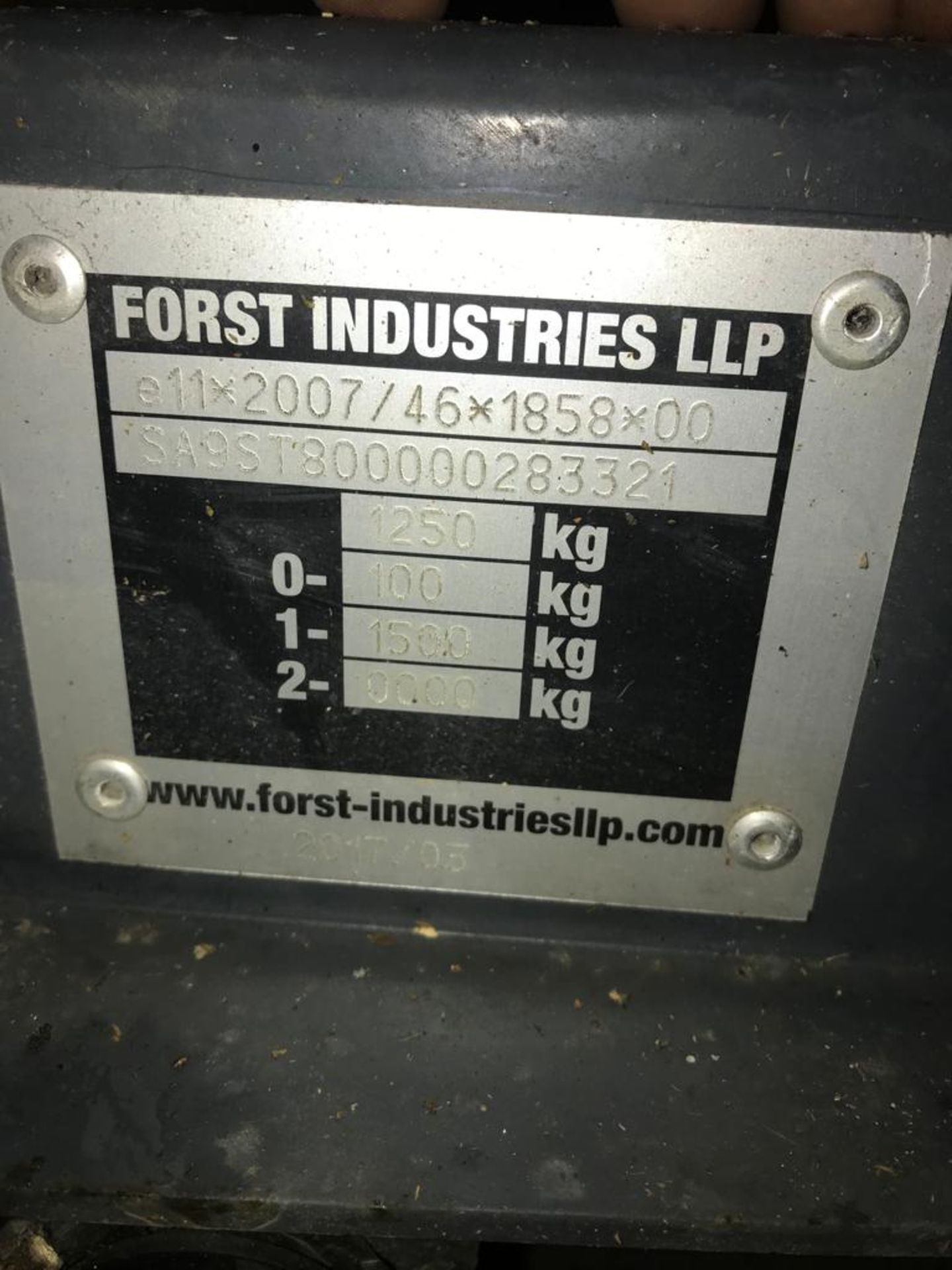 FORST ST8 TOWABLE SINGLE AXLE WOOD CHIPPER IN PERFECT WORKING ORDER, ONLY 182 HOURS *NO VAT* - Image 7 of 8