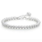 925 STERLING SILVER WOMENS BEAD LINKED CHARM BRACELET, LENGTH 16CM PLUS 3CM EXTENDED LENGTH *NO VAT*