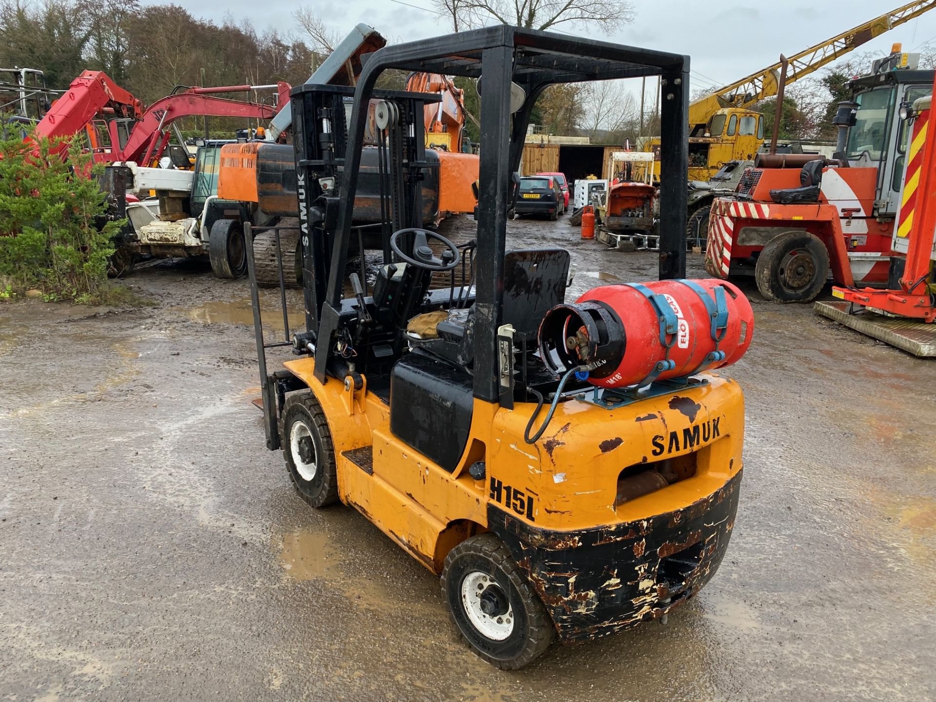 Samuk gas forklift, side shift, nearly new tyres all round, runs lovely *PLUS VAT* - Image 4 of 6