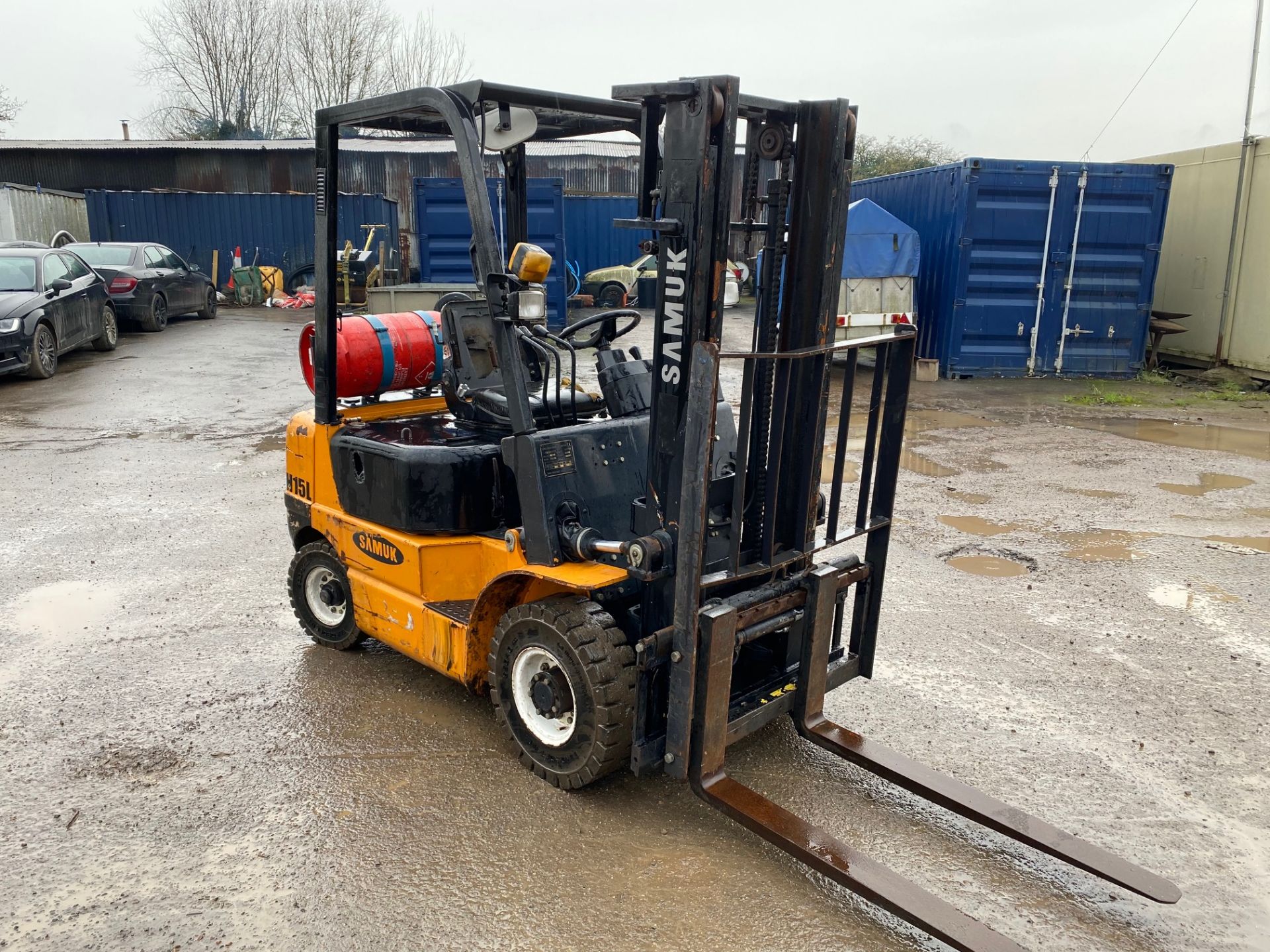 Samuk gas forklift, side shift, nearly new tyres all round, runs lovely *PLUS VAT*