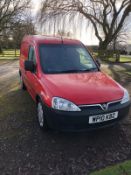 2010/10 REG VAUXHALL COMBO 1700 CDTI 1.25 DIESEL RED PANEL VAN, SHOWING 0 FORMER KEEPERS *NO VAT*