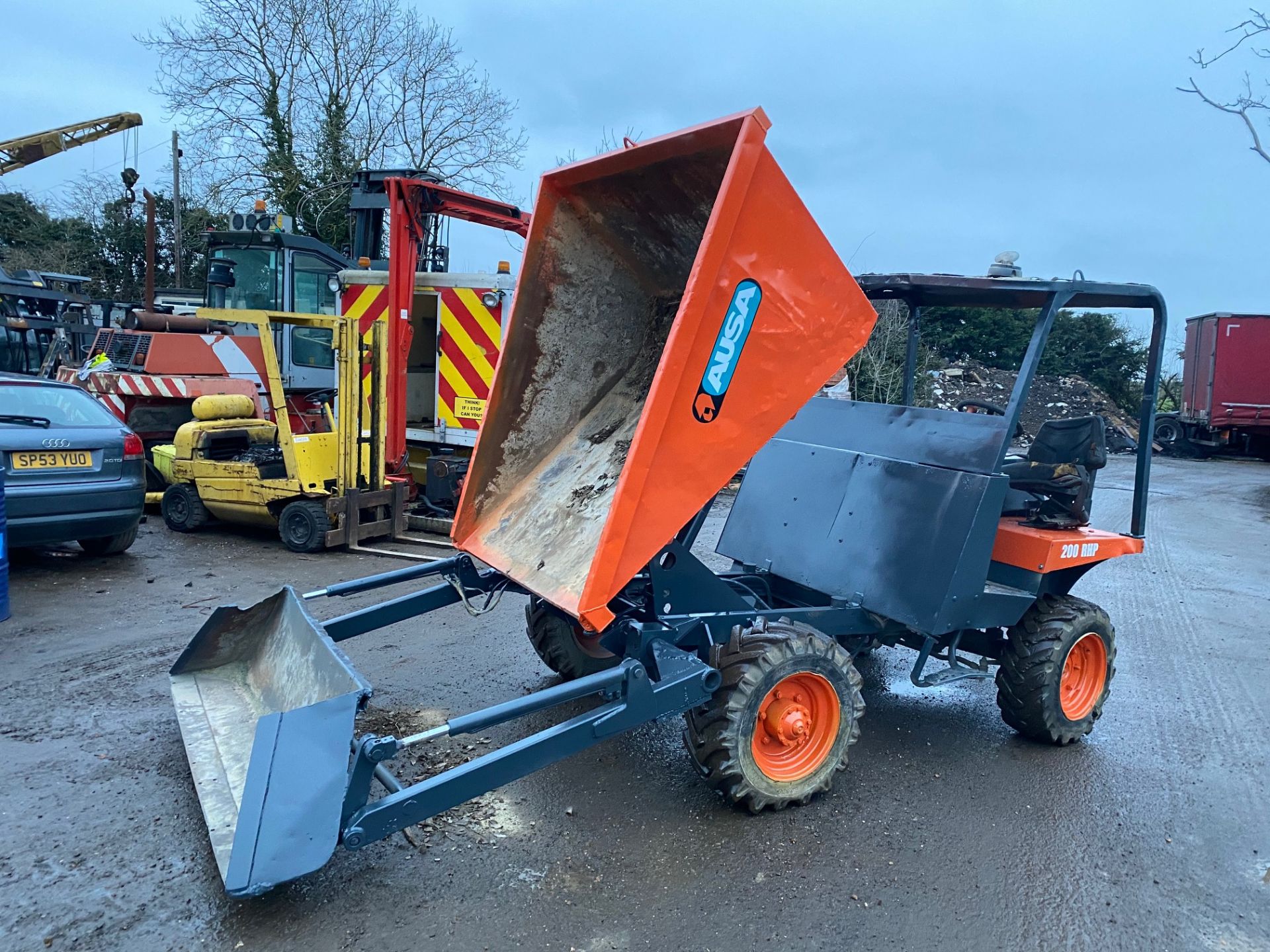 03 Ausa 2 ton 4x4 SELF LOADING dumper, hydraulic front arm to load itself *plus vat*