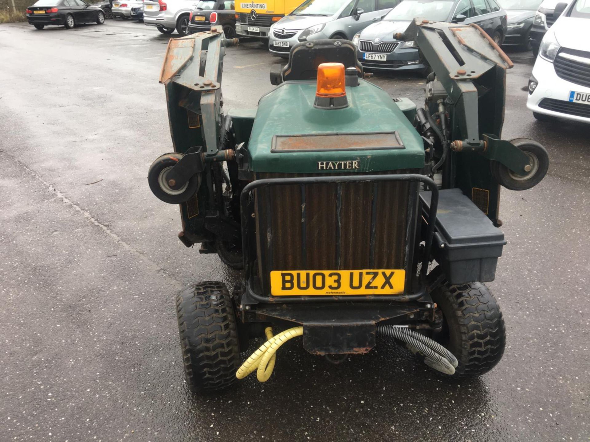 2003/03 REG HAYTER R314 4WD HYDROSTATIC RIDE ON DIESEL GREEN BAT WING WIDE AREA LAWN MOWER *NO VAT* - Image 11 of 15