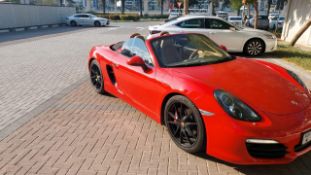 2015 Porsche Boxster S Spider 75,000 km Pdk transmission Red with black hood Tan interior