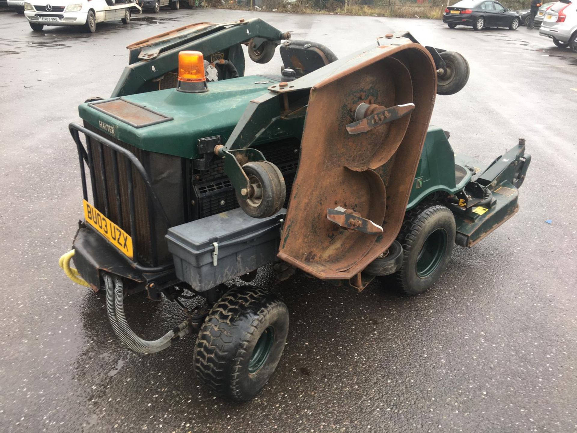 2003/03 REG HAYTER R314 4WD HYDROSTATIC RIDE ON DIESEL GREEN BAT WING WIDE AREA LAWN MOWER *NO VAT* - Image 9 of 15