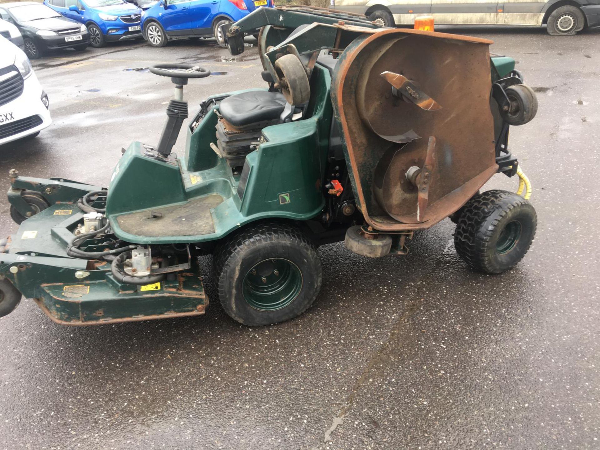 2003/03 REG HAYTER R314 4WD HYDROSTATIC RIDE ON DIESEL GREEN BAT WING WIDE AREA LAWN MOWER *NO VAT* - Image 3 of 15