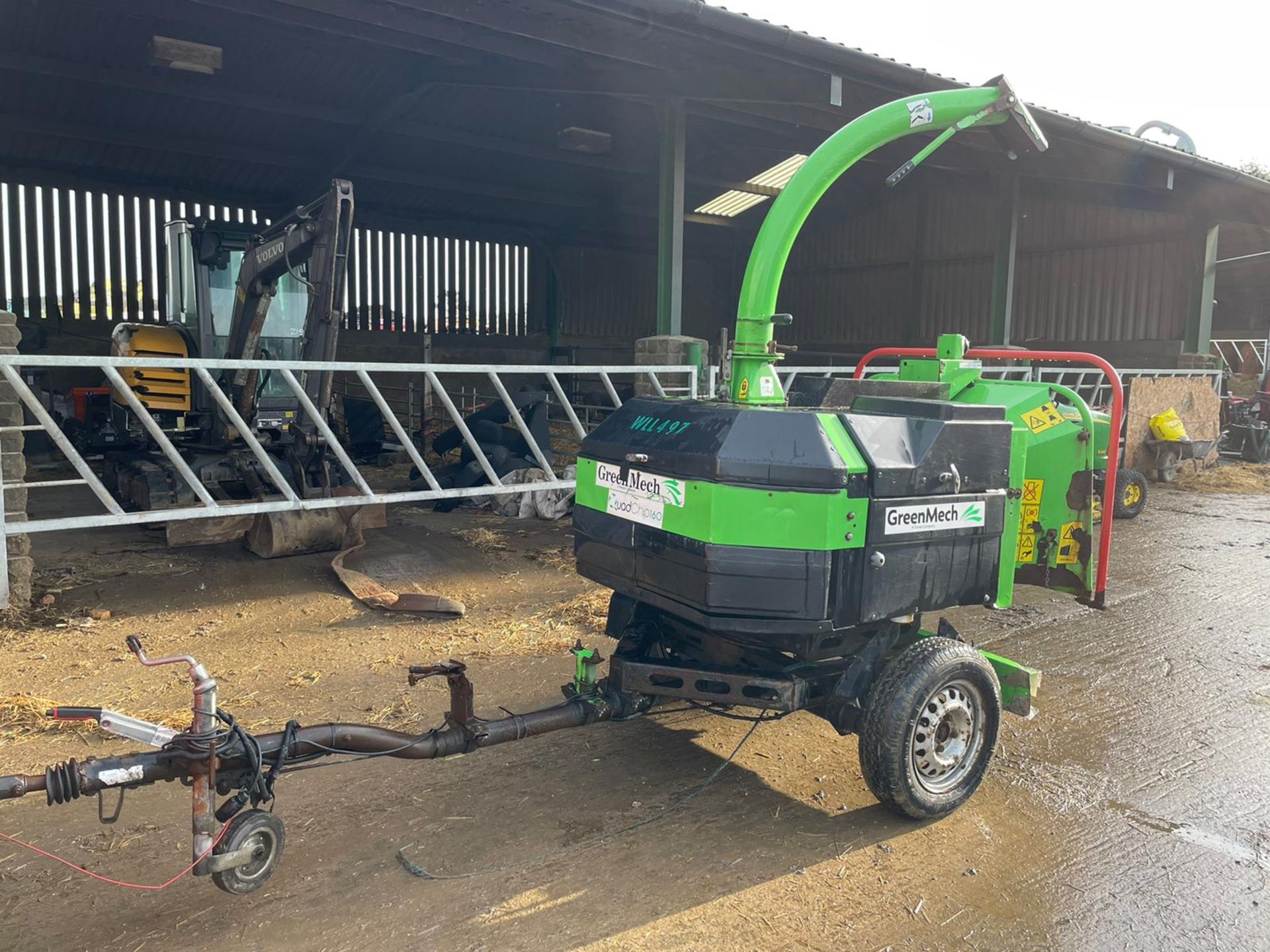 2011 GREENMECH QUADCHIP 160 SINGLE AXLE TOW BEHIND WOOD CHIPPER, RUNS AND WORKS *PLUS VAT*