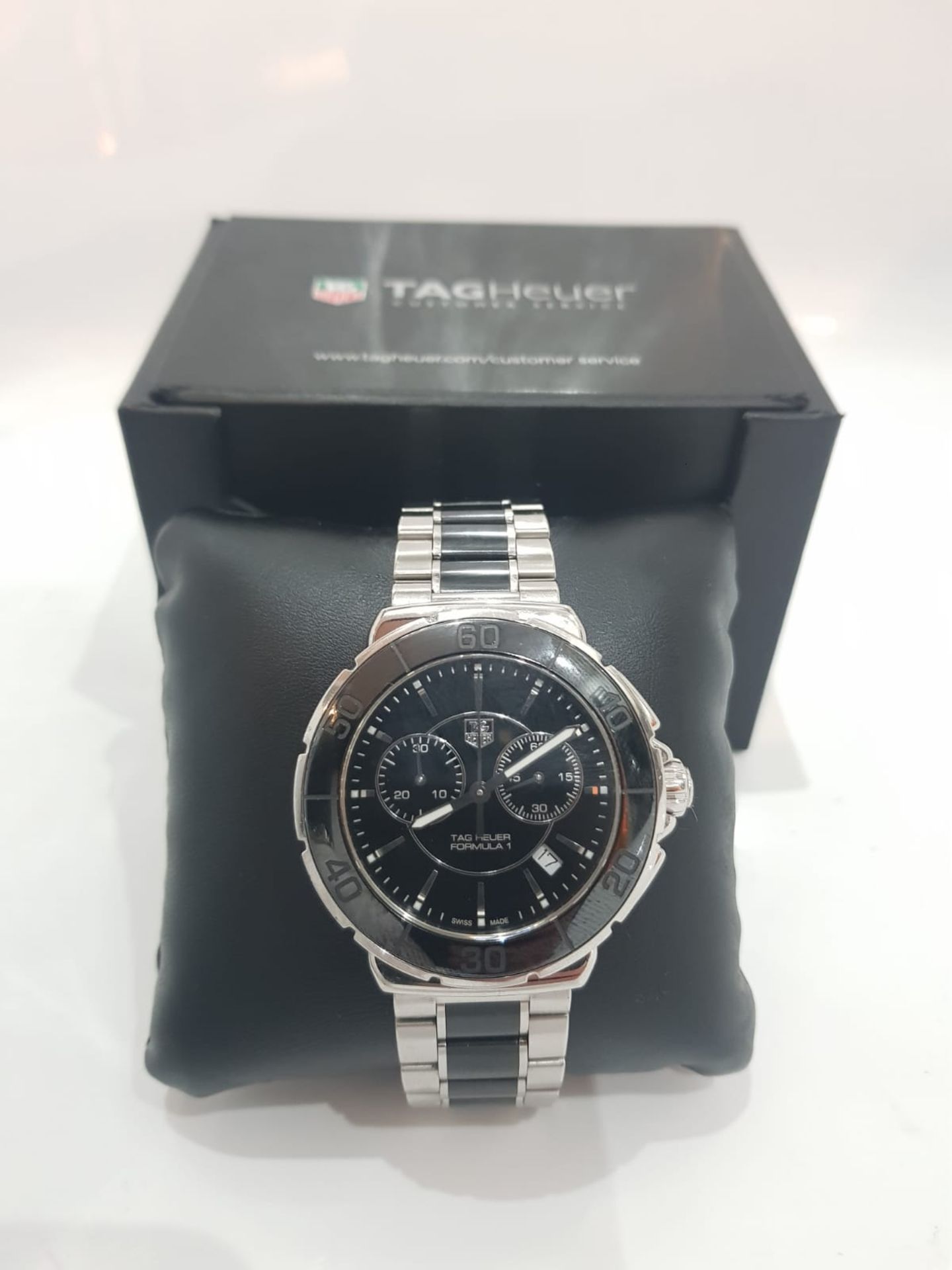 TAG HEUER FORMULA 1 41mm Ceramic & Steel Chronograph Mens Watch *NO VAT* - Image 5 of 8