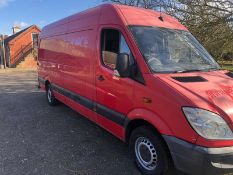 2009/59 REG MERCEDES SPRINTER 311 CDI LWB 2.2 DIESEL RED PANEL VAN, SHOWING 0 FORMER KEEPERS