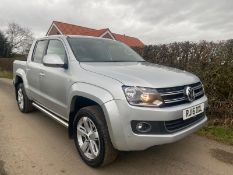 2016/16 REG VOKSWAGEN AMAROK HIGHLINE 4MOTION DC 2.0 DIESEL SILVER PICK-UP, SHOWING 0 FORMER KEEPERS