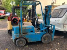 MITSUBISHI FG15 1.6T GAS POWERED BLUE FORKLIFT, RUNS AND WORKS *PLUS VAT*