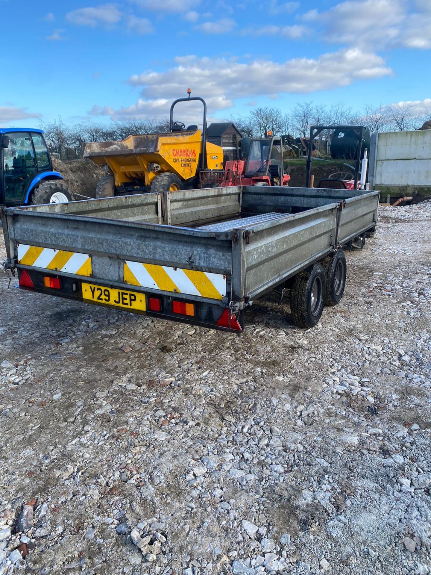 12FT BRAKED TRAILER WITH SIDES, LED LIGHTS ALL WORKING, RECENT NEW FLOOR, 12V WINCH INCLUDED *NO VAT - Image 3 of 5