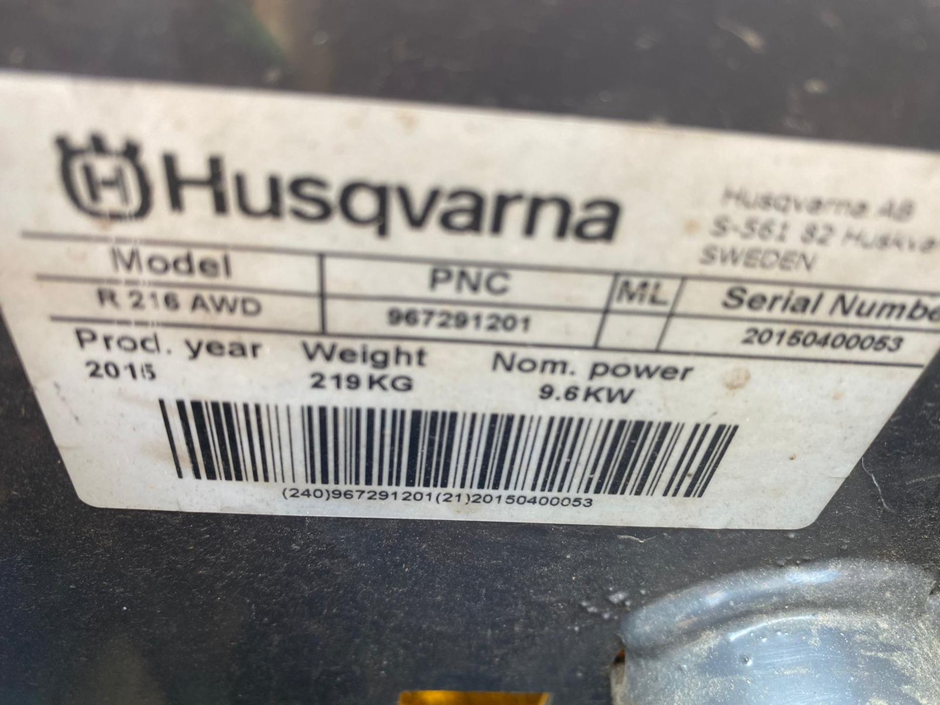 2015 HUSQVARNA R216 4WD RIDE ON MOWER, DIRECT EX COUNCIL, ONLY 544 HOURS *PLUS VAT* - Image 5 of 7