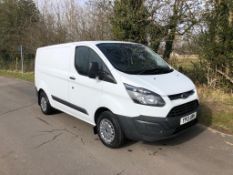 2013/13 REG FORD TRANSIT CUSTOM 270 ECO-TECH 2.2 DIESEL WHITE PANEL VAN, SHOWING 3 FORMER KEEPERS