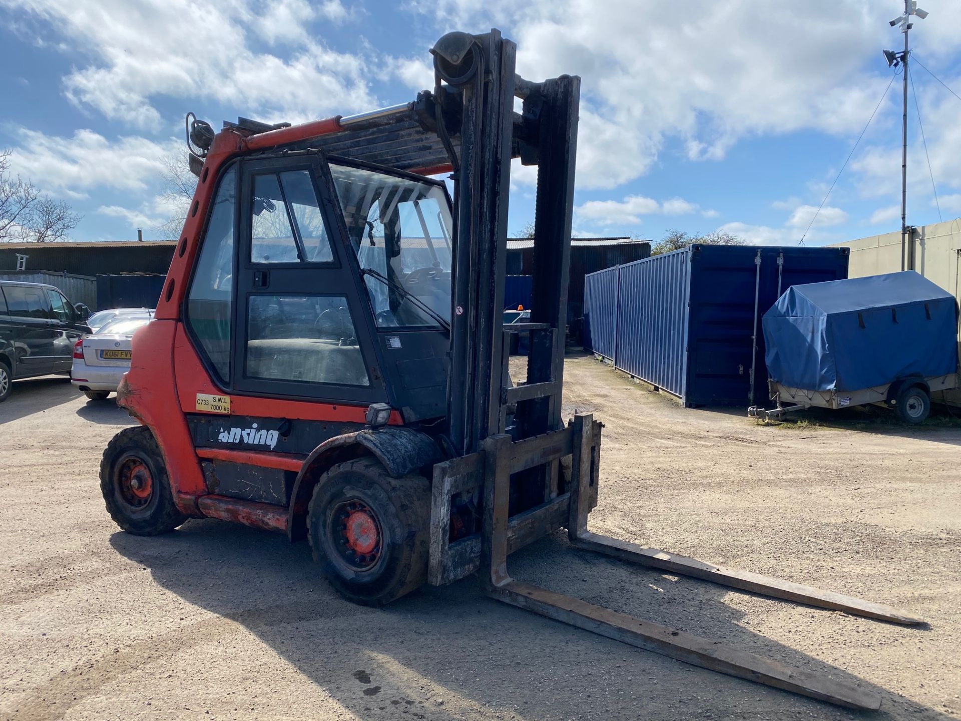 2000 LINDE H70D, 7 TON LIFT FORKLIFT, 4500 HOURS, FULL CAB WITH DOORS *PLUS VAT* - Image 3 of 5