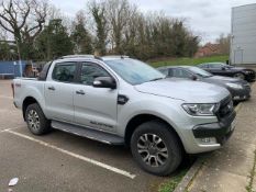 2017/67 REG FORD RANGER WILDTRAK 4X4 TDCI 3.2 DIESEL AUTO SILVER PICK-UP, SHOWING 1 FORMER KEEPER