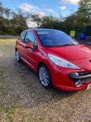 2007 PEUGEOT 207 GT 1.6 PETROL RED 3 DOOR HATCHBACK, SHOWING 5 FORMER KEEPERS *NO VAT*