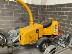 ENTEC WOODPECKER TOWABLE WOOD CHIPPER, KOHLER PETROL ENGINE, C/W SPARE WHEEL *PLUS VAT*