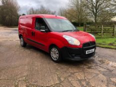 2014/14 REG FIAT DOBLO 16V MULTIJET 1.25 DIESEL RED PANEL VAN, SHOWING 0 FORMER KEEPERS *PLUS VAT*