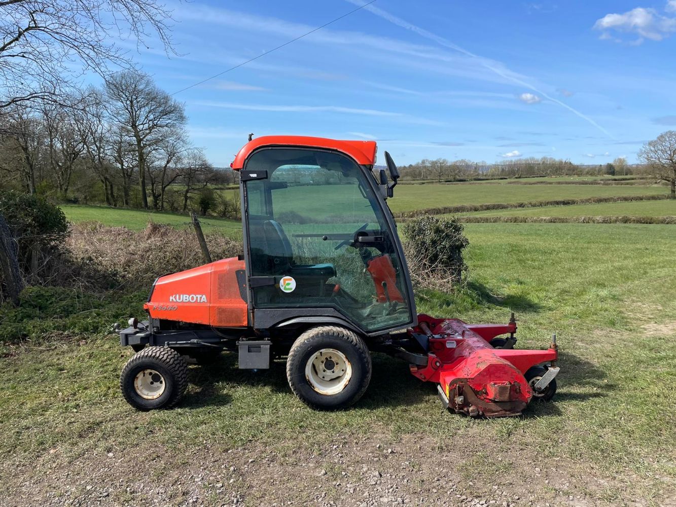 KUBOTA F3680 OUTFRONT RIDE ON MOWER, JOHN DEERE X495 MOWER, 2013 MERCEDES SPRINTER, KOMATSU FORKLIFT, PORTALOOS, FIESTA, BMW! ENDS 7PM THURSDAY!