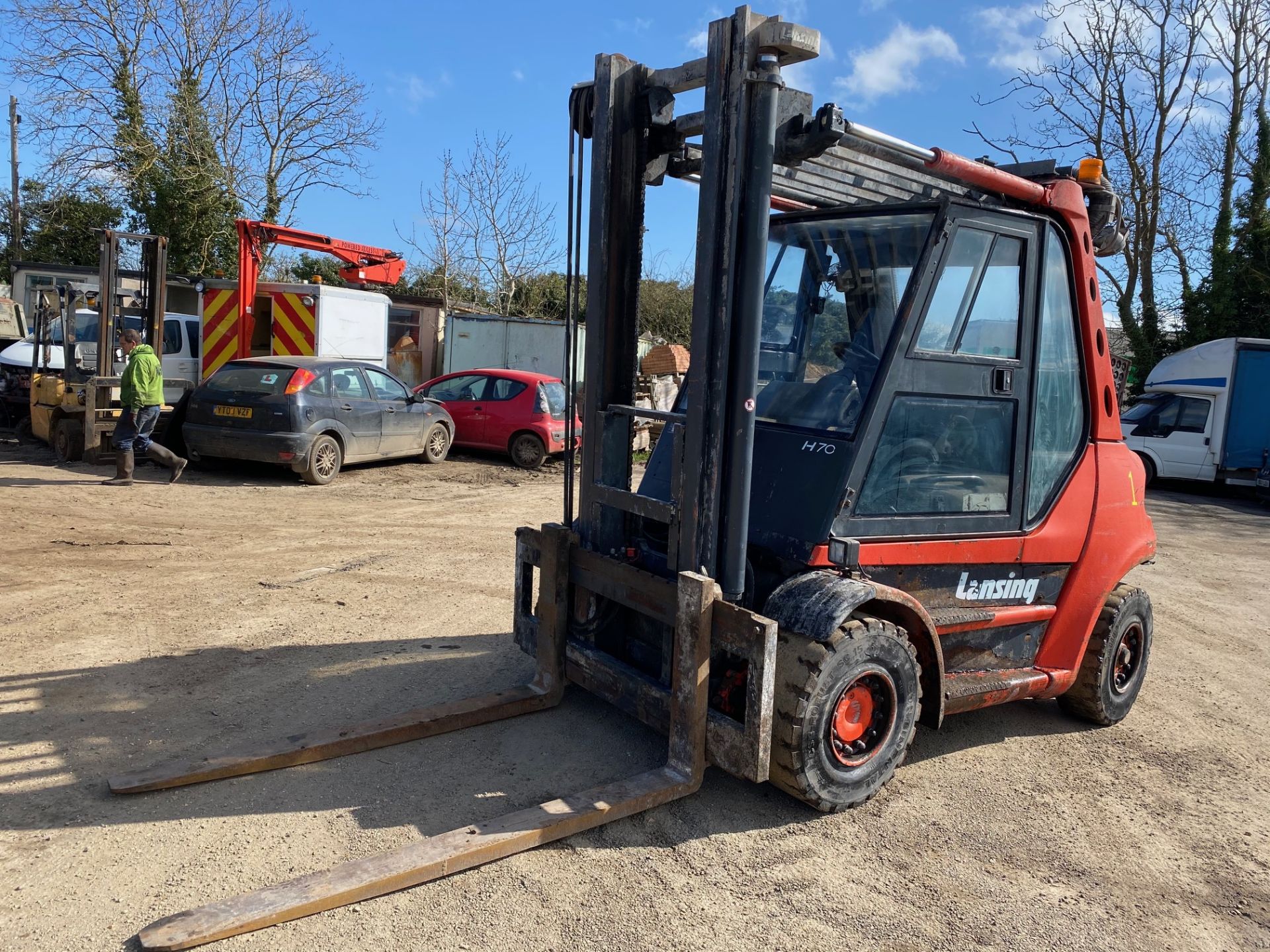 2000 LINDE H70D, 7 TON LIFT FORKLIFT, 4500 HOURS, FULL CAB WITH DOORS *PLUS VAT* - Image 4 of 5