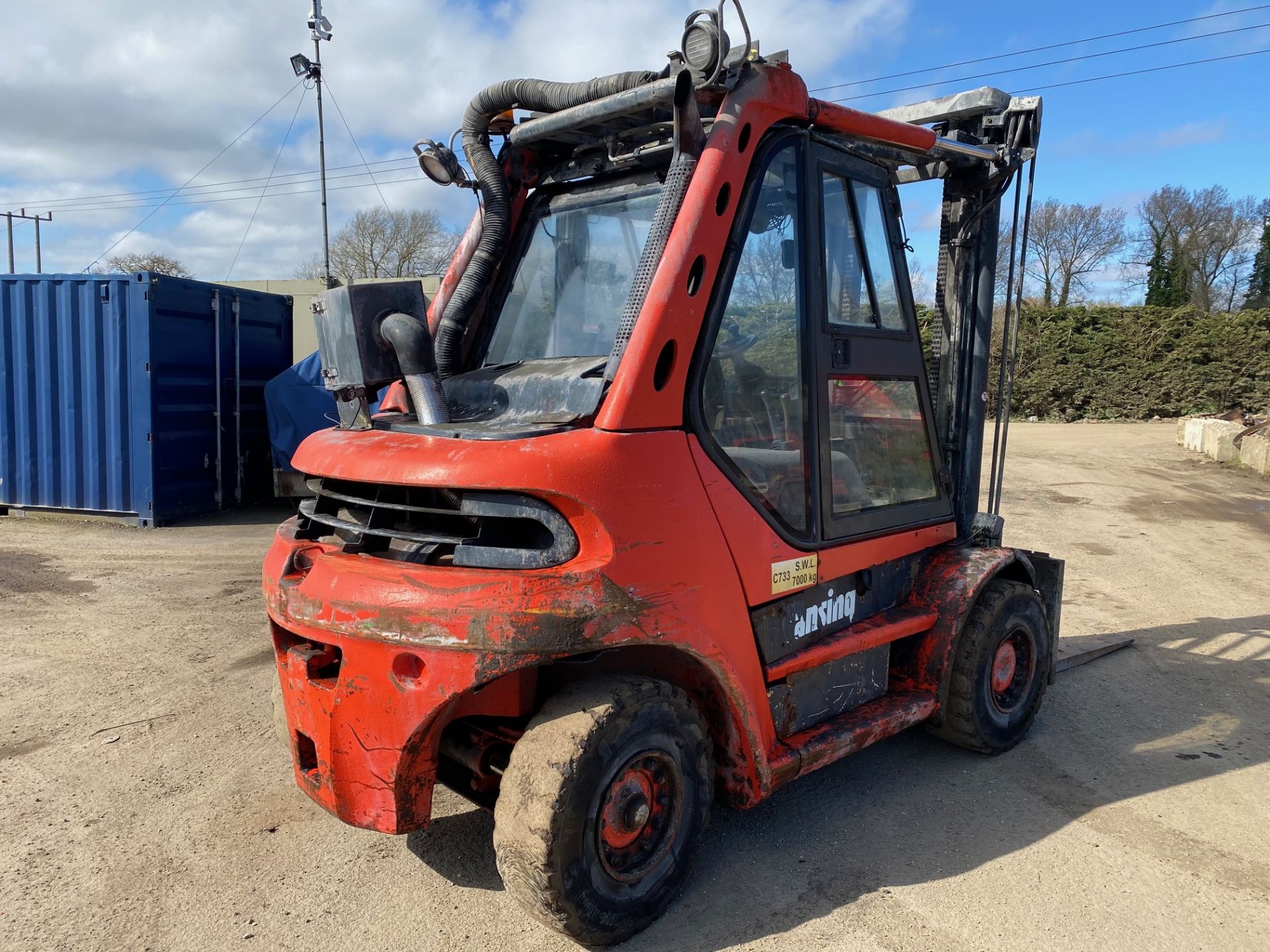 2000 LINDE H70D, 7 TON LIFT FORKLIFT, 4500 HOURS, FULL CAB WITH DOORS *PLUS VAT* - Image 2 of 5
