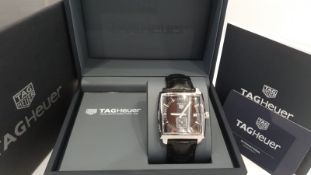 TAG HEUER MONACO MENS 37MM, WITH BOX & GUARANTEE CARD. NO VAT