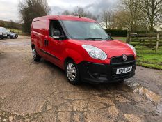 2014/14 REG FIAT DOBLO 16V MULTIJET 1.25 DIESEL RED PANEL VAN, SHOWING 0 FORMER KEEPER *PLUS VAT*