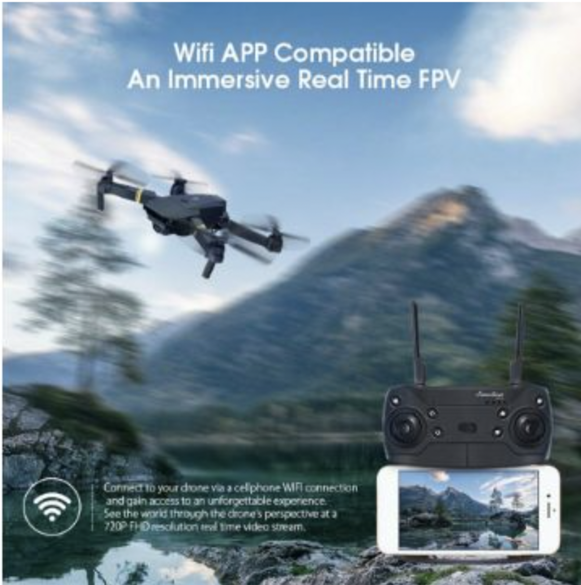 NEW & UNUSED DRONE X PRO WIFI FPV 1080P HD CAMERA FOLDABLE RC QUADCOPTER + BAG *PLUS VAT* - Image 13 of 13