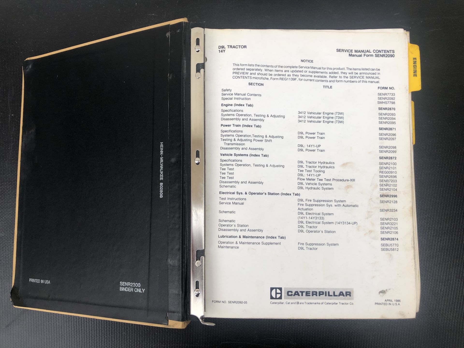 CATERPILLAR D9L SERVICE MANUAL, GENUINE FACTORY CAT WORKSHOP MANUAL - Image 3 of 3